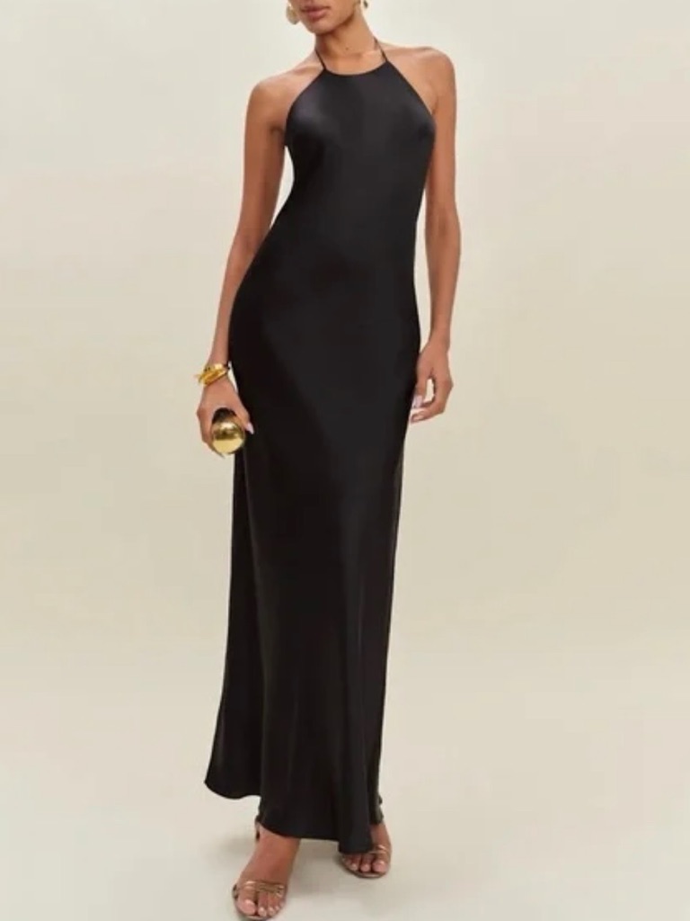 Reformation Jeany Silk Dress In Black, Nwot, Never Worn, No Flaws.